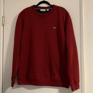 MEN’S Lacoste crew neck sweatshirt in bordeaux